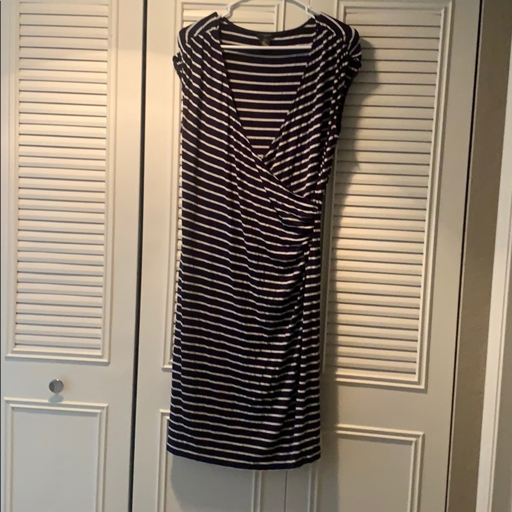 Blue and white stripe dress